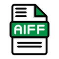 Aiff file icon. flat audio file, icons format symbols. Vector illustration. can be used for website interfaces, mobile