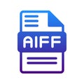 Aiff minimalist icon design for audio file format with gradient fill