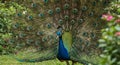 aigenerator A magnificent peacock displaying its vibrant plumage.
