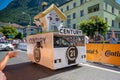 Aigle, Valais Canton, Switzerland -10 July, 2022: Passage of an advertising car of Century 21 brand real estate company in the