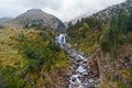 Aigualluts waterfall of the Esera river on its way down the Renclusa in the Benasque valley in the Aragonese Pyrenees Royalty Free Stock Photo