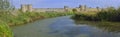 Aigues Mortes Castle and lake near by. Royalty Free Stock Photo