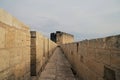 Aigues Mortes, view the city wall built in the medieval age, occitanie, France