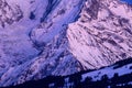 Aiguille de Bionnassay rocks at night in Europe, France, Rhone Alpes, Savoie, Alps, winter
