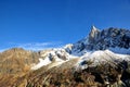 Aiguille du Dru in the Montblanc massif, French Alps Royalty Free Stock Photo