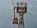 Aiguille du Midi cable car in the summer, Chamonix, France