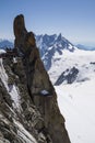 Aiguille du Midi,3842m, Mont Blanc Massif, France . Royalty Free Stock Photo