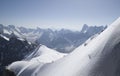 Aiguille du Midi , Mont Blanc massif , French Alps. Royalty Free Stock Photo