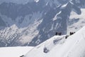 Aiguille du Midi , Mont Blanc massif , French Alps. Royalty Free Stock Photo