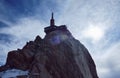 The Aiguille du Midi is a mountain in the Mont Blanc massif within the French Alps Royalty Free Stock Photo