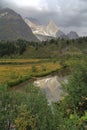 Aiguille noire in stormy sky Royalty Free Stock Photo