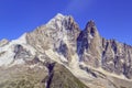 Aiguille Verte and Dru Peak, Aiguilles at Chamonix, Mont Blanc M Royalty Free Stock Photo