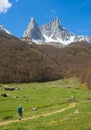 Aiguilles d Ansabere from the cirque de Lescun, Aspe valley, Pyrenees Royalty Free Stock Photo