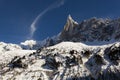 Aiguilles du Alpes from the Mer de Glace Royalty Free Stock Photo