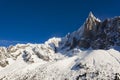 Aiguilles du Alpes from the Mer de Glace, Chamonix, Savoie, Rh Royalty Free Stock Photo