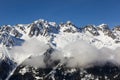 Aiguilles du Alpes from the Mer de Glace, Chamonix Royalty Free Stock Photo