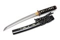 Aigushi or Tanto short Japanese sword with scabbard Royalty Free Stock Photo