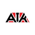 AIK triangle letter logo design with triangle shape. AIK triangle logo design monogram. AIK triangle vector logo template with red Royalty Free Stock Photo