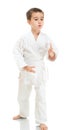 Aikido boy fighting position Royalty Free Stock Photo