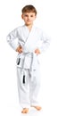 Aikido boy fighting position Royalty Free Stock Photo