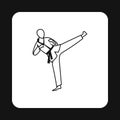 Aikido fighter icon, simple style