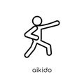 aikido icon. Trendy modern flat linear vector aikido icon on white background from thin line sport collection Royalty Free Stock Photo