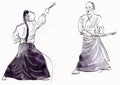 Aikido warriors Royalty Free Stock Photo