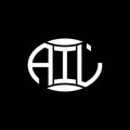 AIL abstract monogram circle logo design on black background. AIL Unique creative initials letter logo