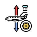 aileron adjustment aircraft color icon vector illustration Royalty Free Stock Photo