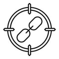 Aim backlink strategy icon, outline style