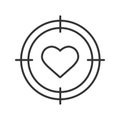 Aim on heart linear icon