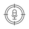 Aim on microphone linear icon