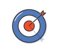 Aim target focus with arrow. Vector trendy filled outline icon illustration design. Strategy, success, efficiency, business