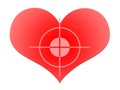 Aim To Red Heart Royalty Free Stock Photo