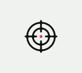 Aim vector linear stylized icon, goal abstract sign, target symbol, gun business logo template, vector illustration on