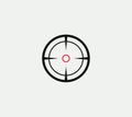 Aim vector linear stylized icon, goal abstract sign, target symbol, gun business logo template, vector illustration on