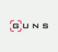 Aim vector linear stylized icon, goal abstract sign, target symbol, gun business logo template, vector illustration on