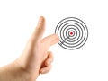 Aiming hand and target Royalty Free Stock Photo