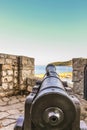 Aiming view of a canon on the fortress of Dubrovnik