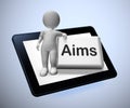 Aims and objectives concept icon depicts strategy or plan - 3d illustration