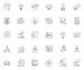 Aims line icons collection. Goals, Objectives, Ambitions, Targets, Endeavors, Aspirations, Missions vector and linear