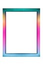 Rainbow pink colorful unicorn happy birthday party picture frame border poster isolated Royalty Free Stock Photo