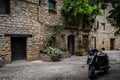 Streets of Ainsa, medieval town, Spain Royalty Free Stock Photo