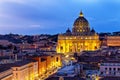 aint Peter Basilica in Vatican City at Rome, Italy and Street Via della Conciliazione at sunset sky Royalty Free Stock Photo
