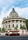 Aint Stephen's basilica and sightseeing tour bus in Budapest, Hu Royalty Free Stock Photo