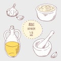 Aioli sauce recipe illustration in vector Royalty Free Stock Photo