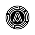 aion cryptocurrency glyph icon vector illustration