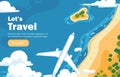 Aiplane poster top view vector concept