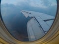 Aiplane windows view wing aircraft, airline, airplane, aviation skyline transportation