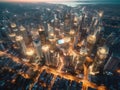 AIpowered city with smart buildings and autonomous vehicles